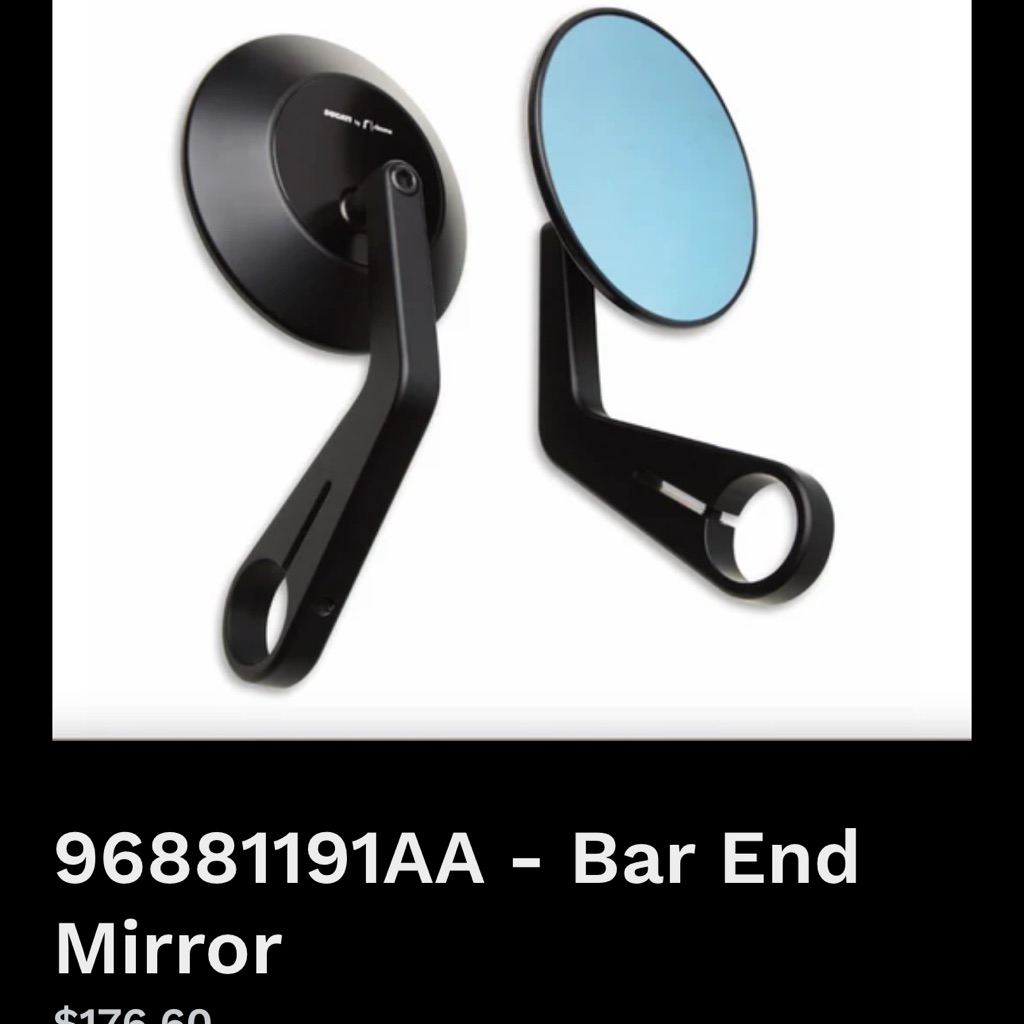 Ducati Motorcycle Bar End Mirrors Black